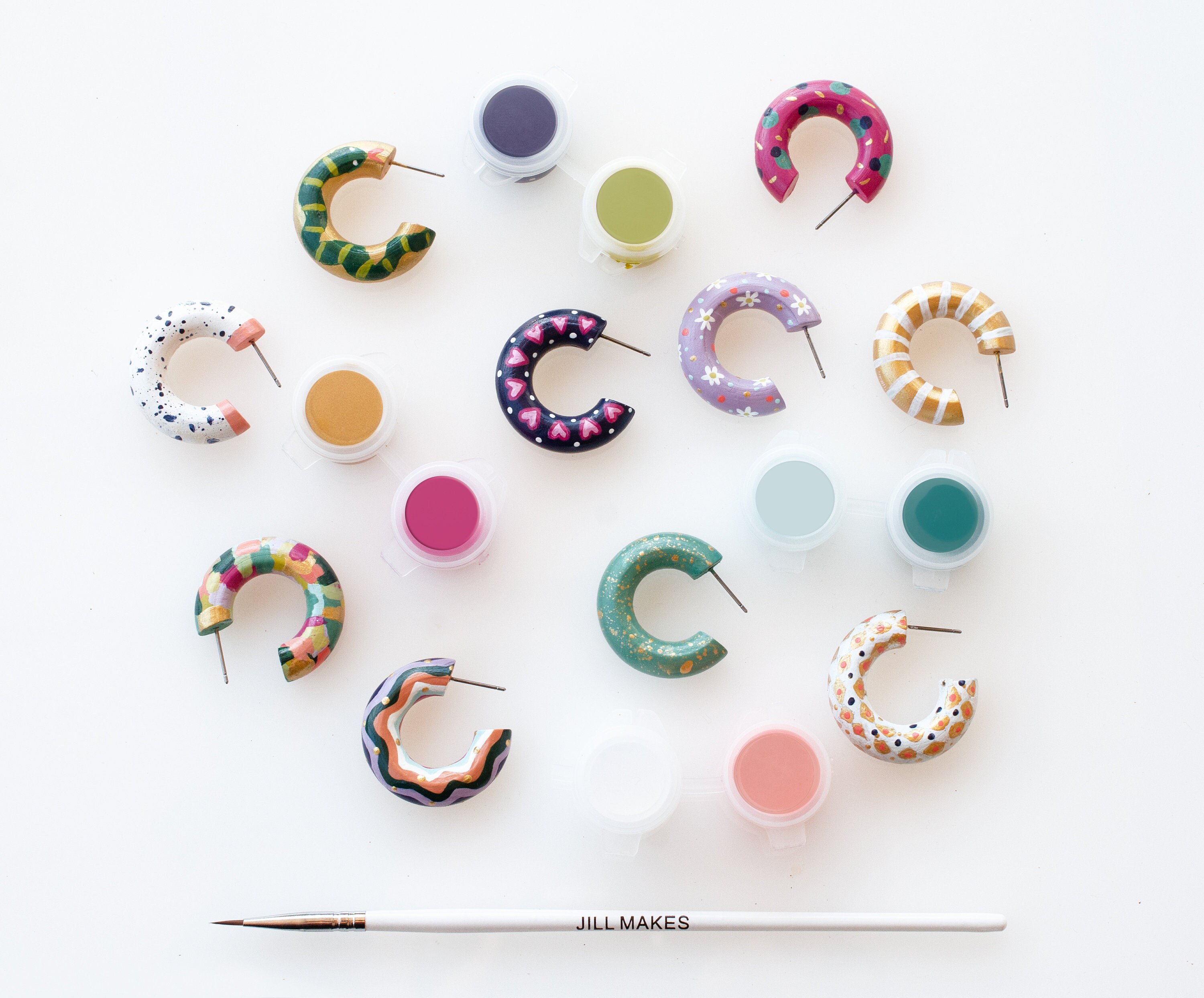 Colorful dangle earrings, geometric statement earrings, pride earrings –  jillmakes