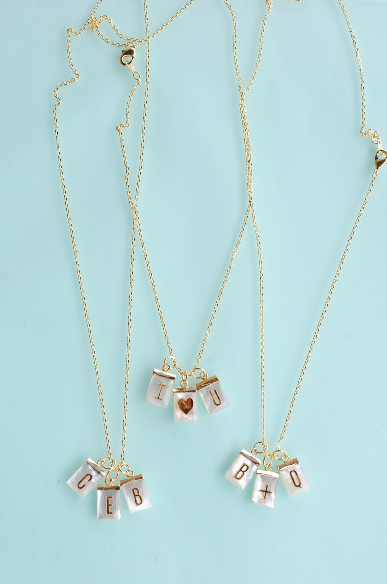 Initial Pearl Necklace Personalized Necklace Gift for Her Etsy