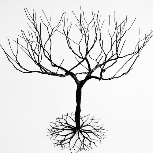 Black Large Jewelry Tree Stand Wire 