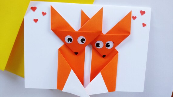 Origami Fox Drole Carte Anniversaire Pour Petit Ami Petite Etsy France