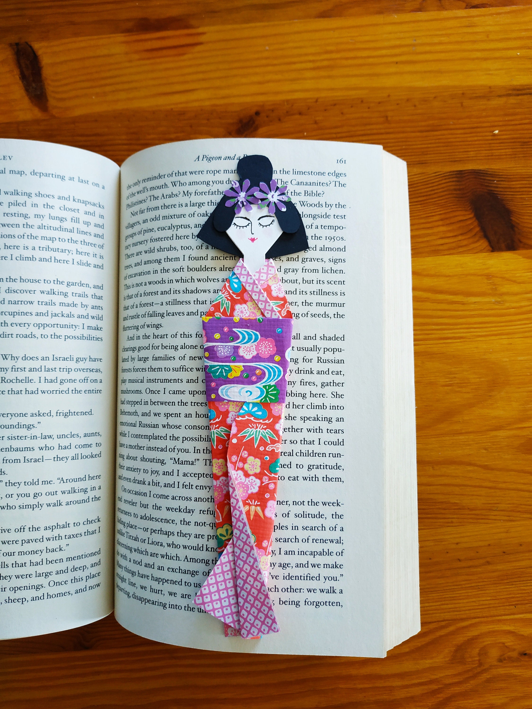 Japanese Origami Paper Doll Bookmark Magnet Kimono Geisha Etsy