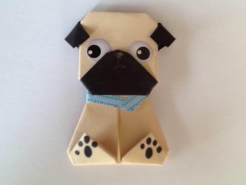 Cute Pug Paper Origami Dog Etsy