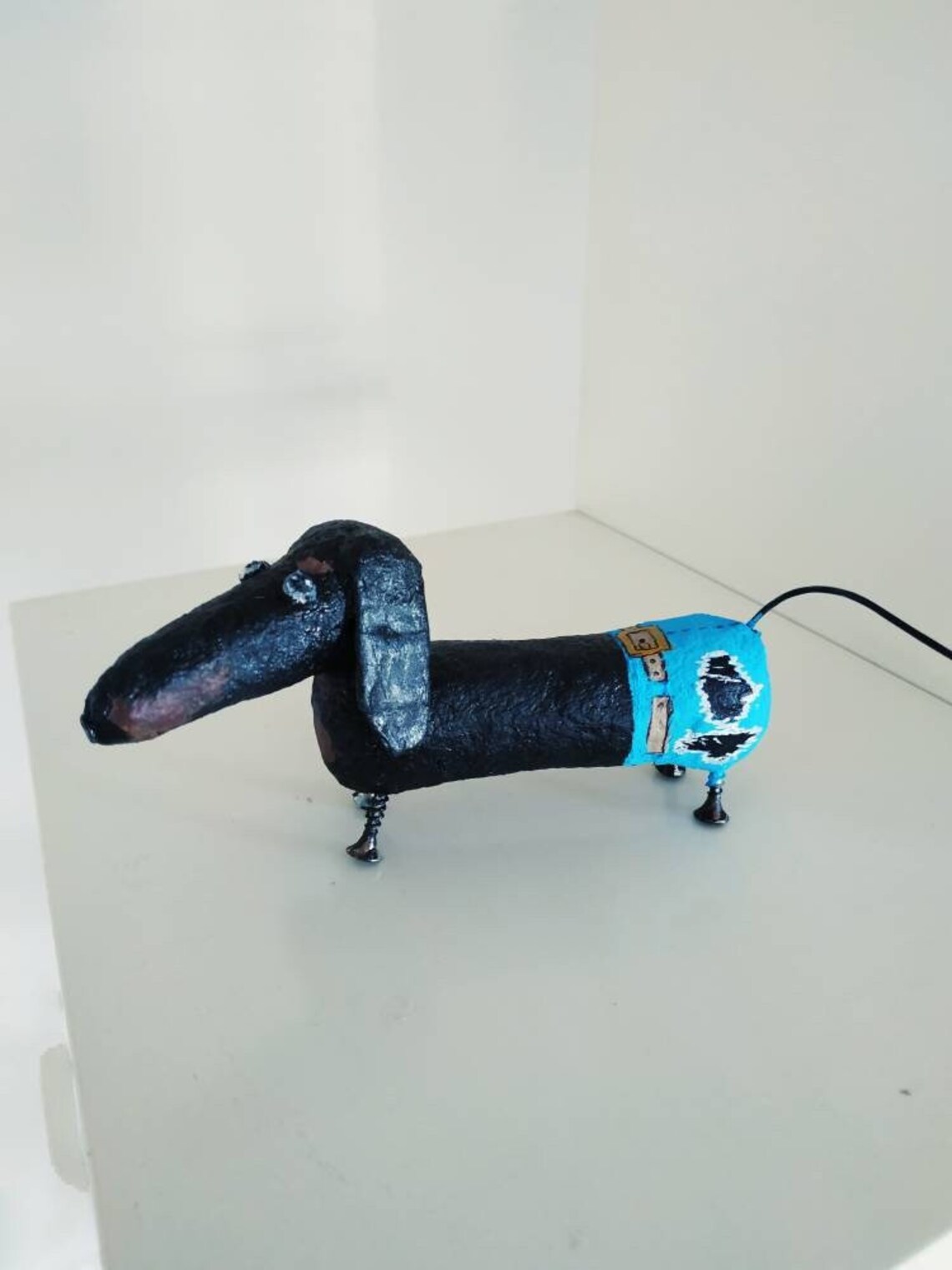 Mini Paper mache Sausage dog gift Dachshund puppy sculpture Etsy