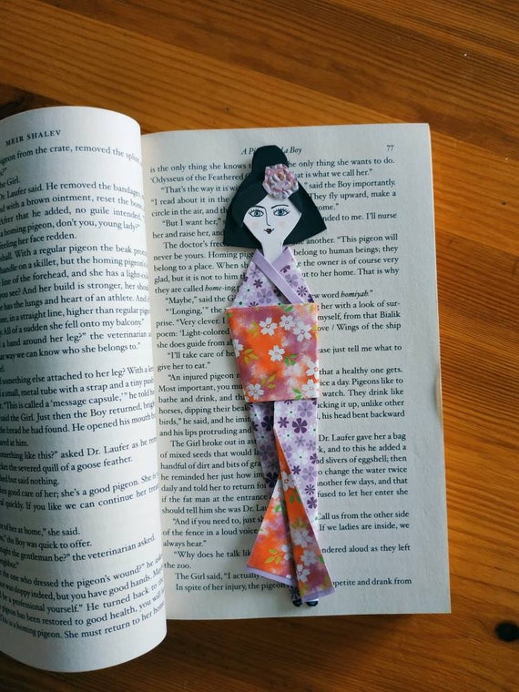 Japanese Origami Paper Doll Bookmark Magnet Kimono Geisha Handmade Anime Paper Doll Teacher Gift Small Gift