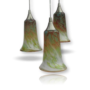 Handblown Glass Pendant Light Set: Appalachian Sunrise Accent Trio
