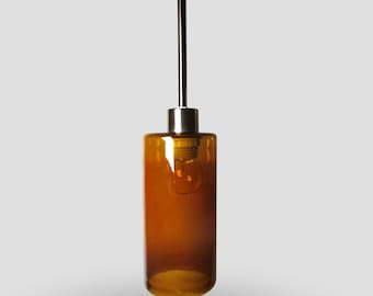 Amber Transparent Color Cylinder Pendant Globe- Light Fixture Colored Pendant Lamps Kitchen Home Lighting Hand Blown Globe
