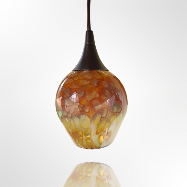 Mini Pendant Light in Sunrise Pattern Hand Blown Lighting