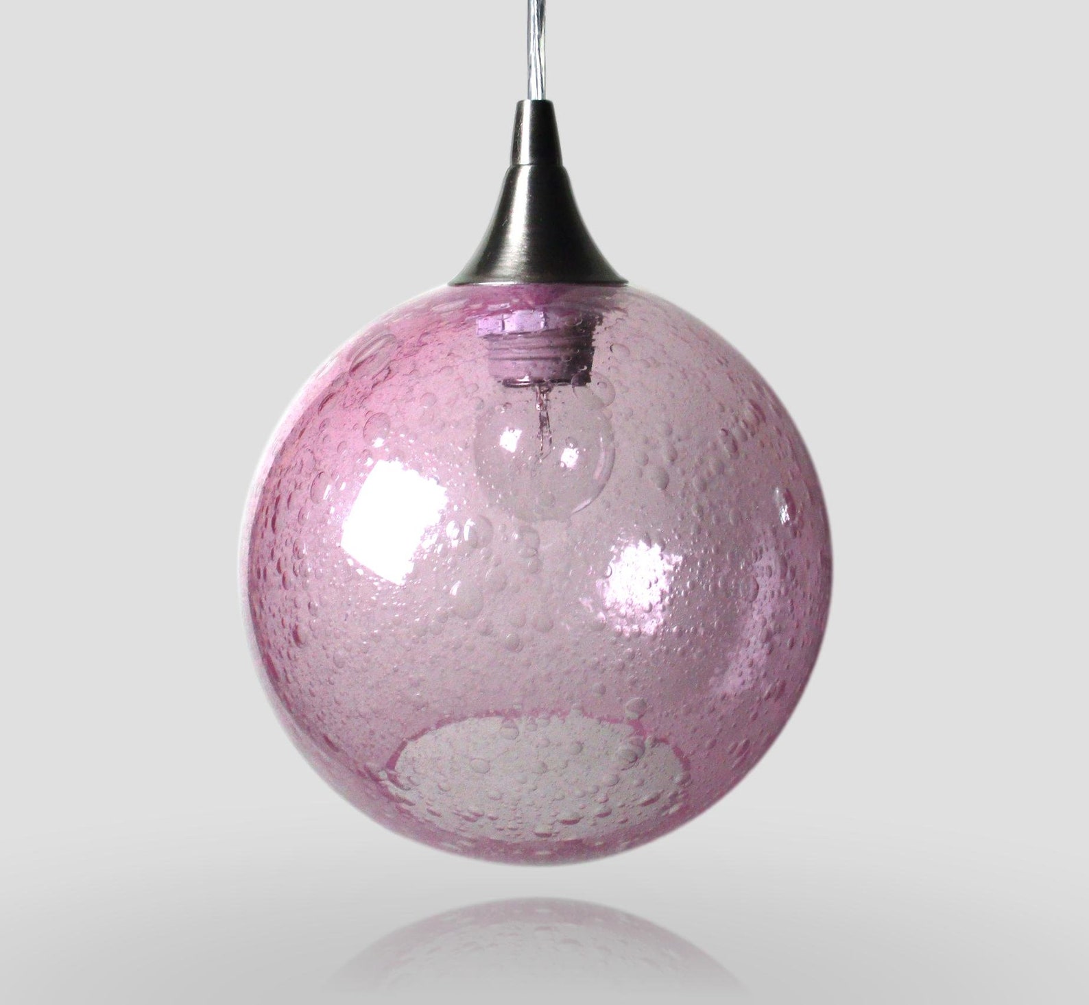Hyacinth Pink Large Bubble Pendant Globe Light Fixture Colored Pendant
