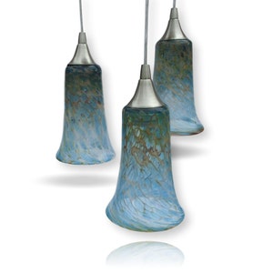 Handblown Glass Pendant Lights: Afterglow Sunset Accent Trio Set