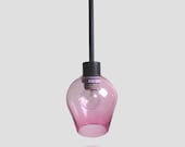 Hyacinth Pink Mini Pendant- Light Fixture Colored Pendant Lamps Kitchen Home Lighting Hand Blown