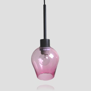 Hyacinth Pink Mini Pendant- Light Fixture Colored Pendant Lamps Kitchen Home Lighting Hand Blown