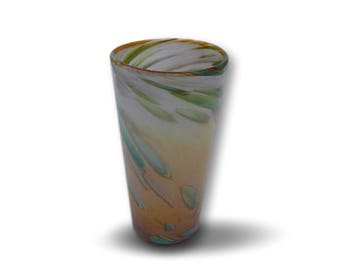 Hand Blown Pint Glass in Sunrise Colors