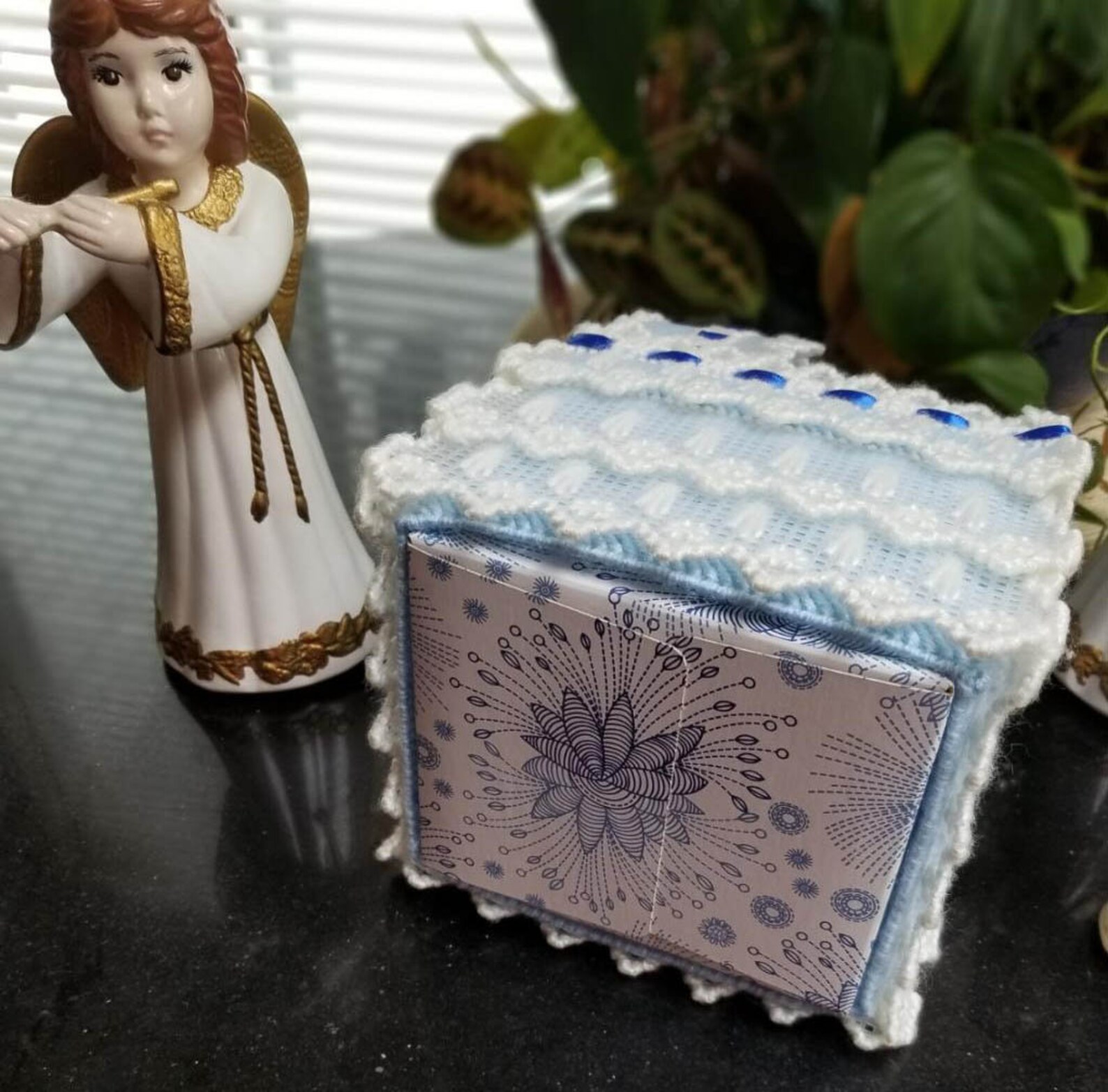 Tissue Box Topper/tissue Box Cover Baby Blue Blue Etsy