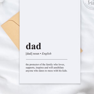 Dad Definition Karte/Vater Tageskarte/lustige Dad Karte/printable - 5 "x 7" DIY Print & Cut Digital File
