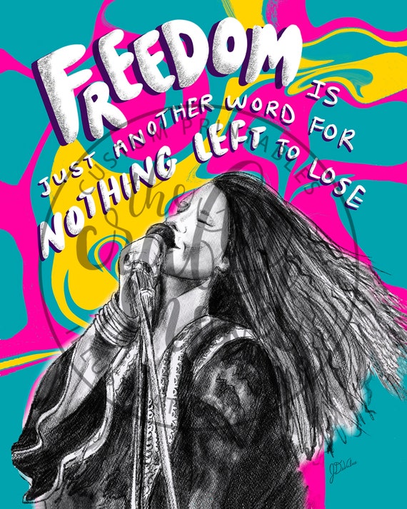 Janis Joplin Art Print: Me and Bobby Mcgee, Classic Rock Decor