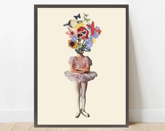 Original Collage Giclee PRINT, (Frame not included), Wall Art, Mixed Media Art, Retro Art, Surreal Art