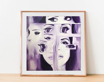 Surrealism Portrait Giclee PRINT, Surreal Wall Art (Frame not included), Home Decor Print, Modern Art, Abstract Art, Art with Faces