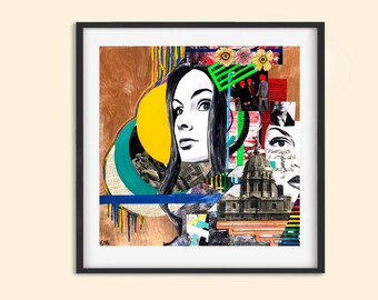 Abstract Collage Giclee PRINT, Wall Art (Frame not included), Home Decor Print, Modern Art, Abstract Art, Print with Faces