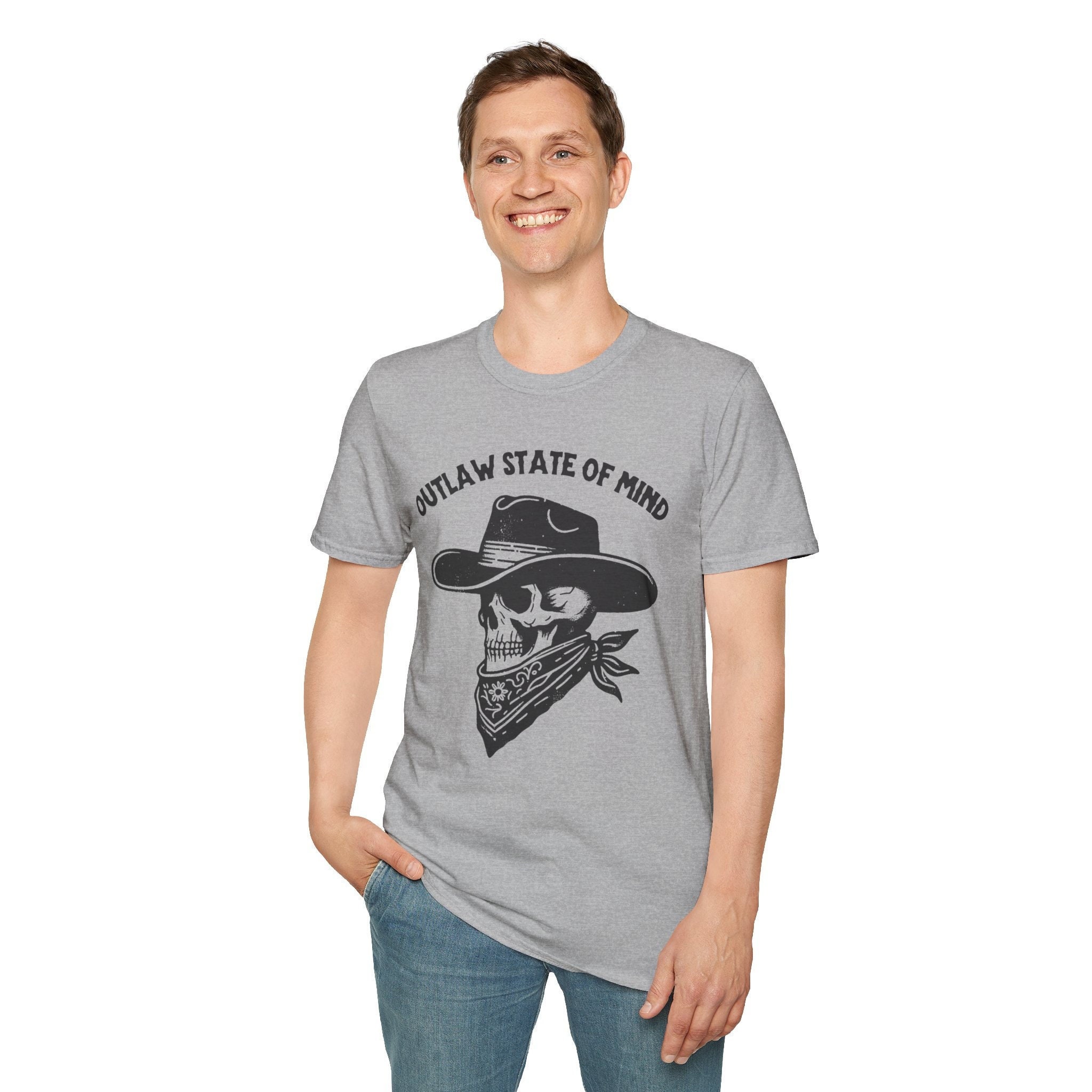 Outlaw State of Mind Softstyle T-shirt - Skull Short Sleeve