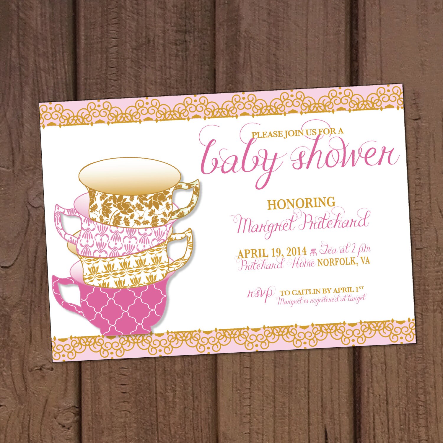 Vintage Tea Party Baby Shower Invitation Etsy