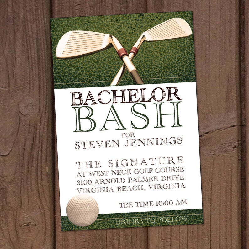 Golf Bachelor Party Invitation Etsy