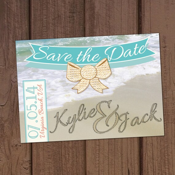 Beach Wedding Save The Date Etsy