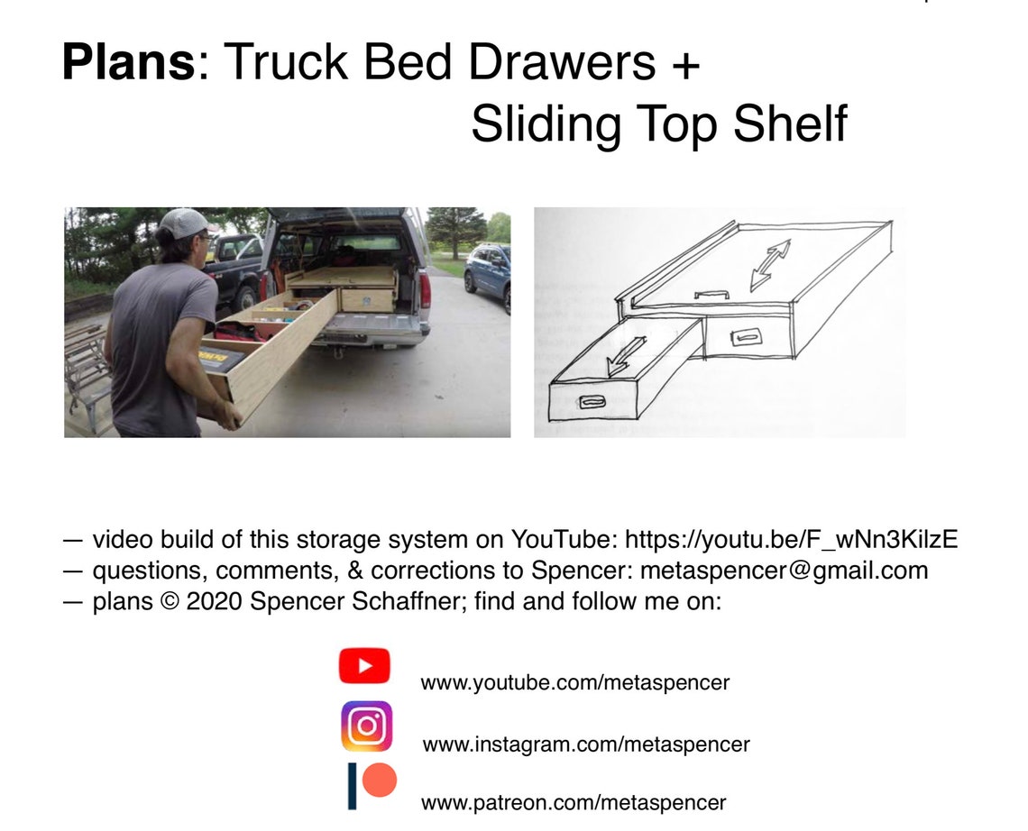 Truck Bed Storage Drawers PLANS Etsy