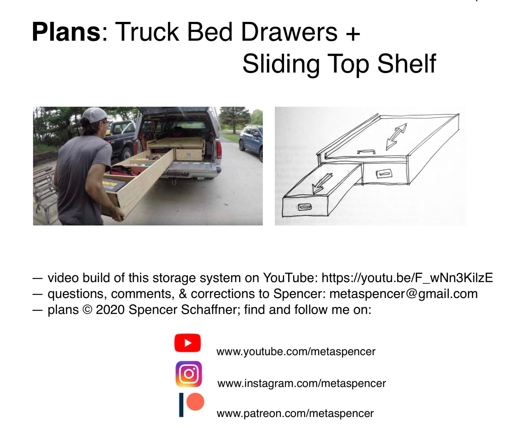 Truck Bed Storage Drawers PLANS Etsy