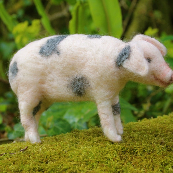 Gloucester Old Spot Piglet - Pig Needle Felting Kit for Beginners