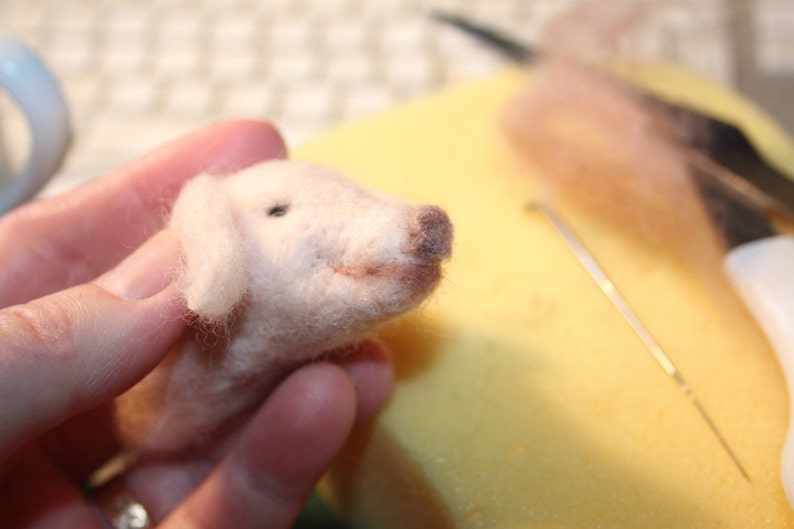 Gloucester Old Spot Piglet Pig Needle Felting Kit for Beginners image 3