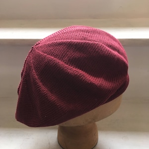 Burgundy Beret, Wine Beret, Maroon Beret, Red Cotton Beret, Red Cotton Tam, Burgundy Tam, Maroon Tam, Scottish Tam, Vegan Tam, Vegan Beret