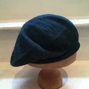 Petrol Blue Beret, Teal Alpaca Beret, Blue Knitted Tam, Teal Knit Beret, Petrol Blue Tam, Scottish Tam, Men's Blue Tam, Women's Blue Beret