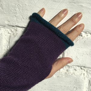 Purple Alpaca Gloves, Purple Fingerless Gloves, Violet Gloves, Ultraviolet Gloves, Purple Handwarmers, Purple Knit Gloves, UK Gloves