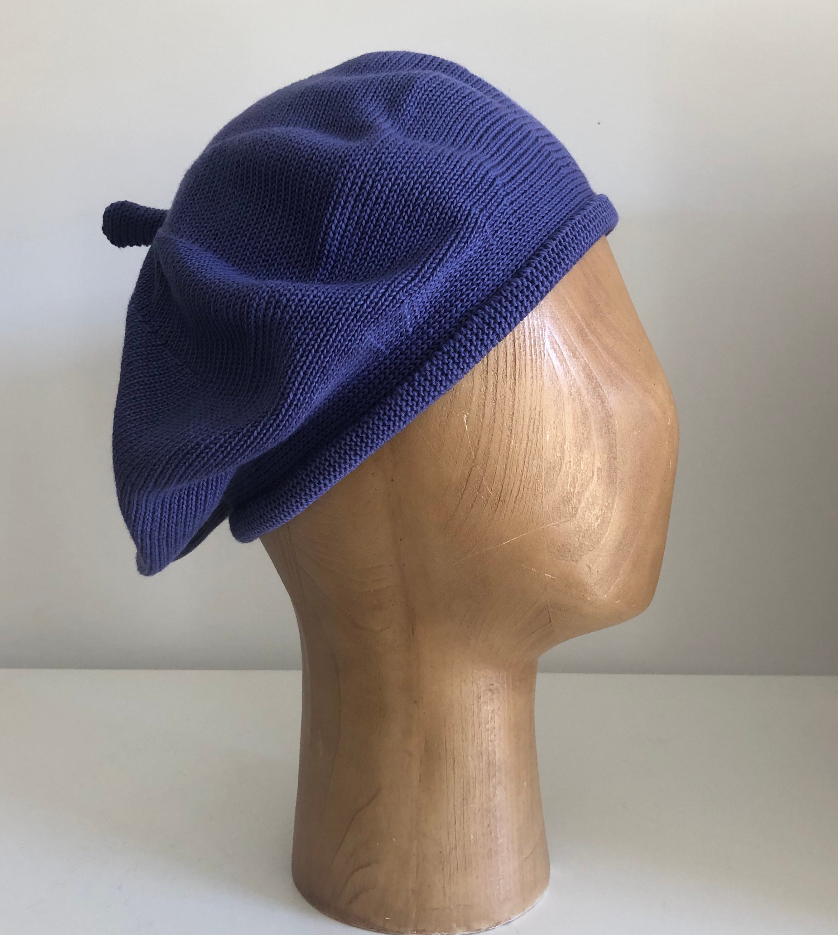 Purple Cotton Beret Purple Cotton Tam 