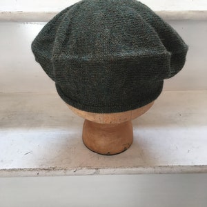 Dark Green Tam, Green Scottish Bonnet, Green Knit Beret, Green Alpaca Beret, Men's Green Tam, Men's Scots Tam, Highlander Bonnet, Unisex Tam image 2