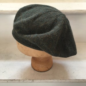 Dark Green Tam, Green Scottish Bonnet, Green Knit Beret, Green Alpaca Beret, Men's Green Tam, Men's Scots Tam, Highlander Bonnet, Unisex Tam image 7