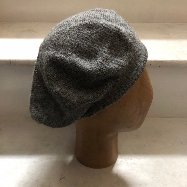 Grey Scottish Tam, Grey Highlander Bonnet, Grey Alpaca Beret, Marl