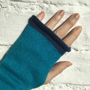 Turquoise Blue Gloves, Blue Fingerless Gloves, Blue Alpaca Gloves, Turquoise Wrist Warmers, Blue Arm Warmers, Women&#39;s Blue Gloves, UK Gloves