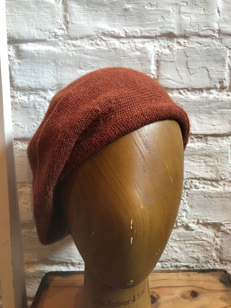 Brown Highlander Tam, Rust Scottish Bonnet, Men's Brown Tam, Brown Alpaca Tam, Rust Knitted Beret, UK Tam, Re-Enactor Scottish Bonnet image 9