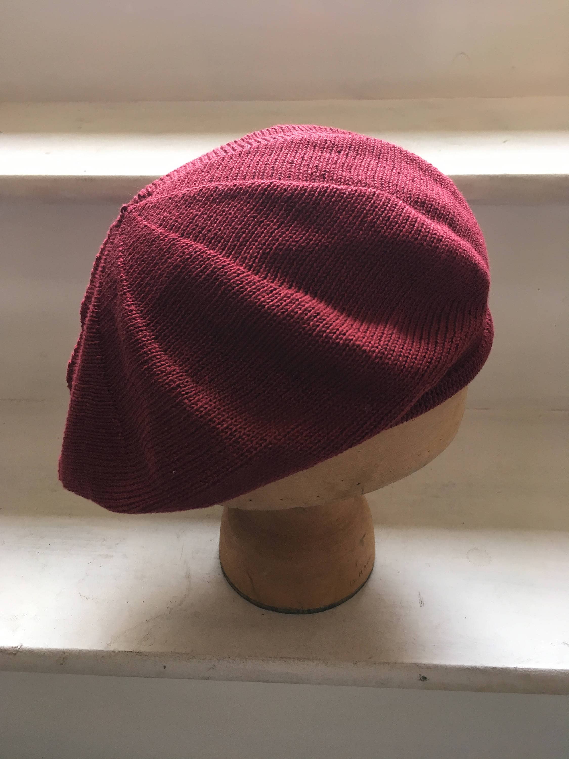 7195 Cotton Ladies Beret With Large Anchor Applique-red Cotton Beret - 11.5 inch Diameter - ONE SIZE FITS MOST  main image 2
