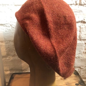 Brown Highlander Tam, Rust Scottish Bonnet, Men's Brown Tam, Brown Alpaca Tam, Rust Knitted Beret, UK Tam, Re-Enactor Scottish Bonnet image 4