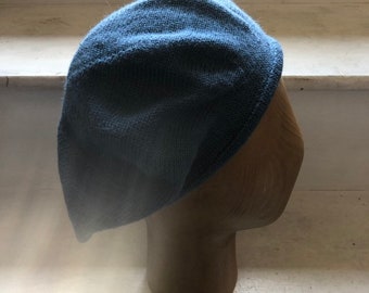 Airforce Blue Beret, Petrol Blue Tam, Men's Blue Beret, Unisex Blue Tam, Blue Alpaca Beret, UK  Beret, Scottish Tam