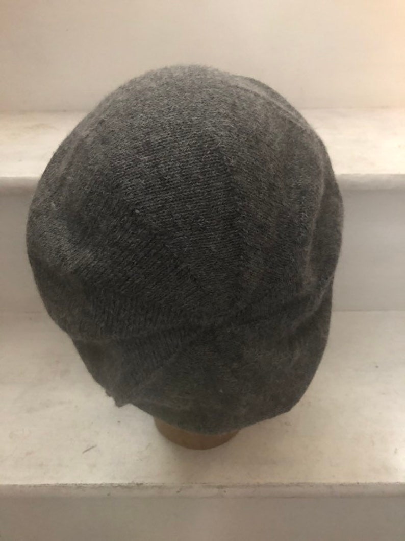 Highlander Tam en tricot gris, bonnet écossais en alpaga gris, bonnet écossais pour homme, bonnet Balmoral, béret en tricot gris, chapeau Highlander pour homme image 7