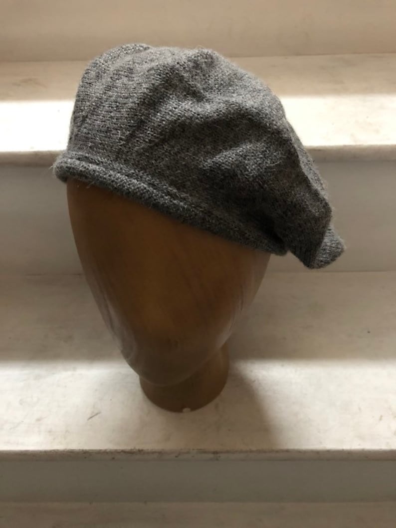 Tam écossais gris, Bonnet Highlander gris, Béret gris alpaga, Chapeau gris marl, Tam gris homme, Béret en tricot gris unisexe, Tam gris femme image 4