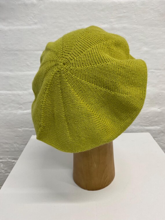 Green Alpaca Beret, Lime Knitted Beret, Green Alpaca Tam  display picture 2