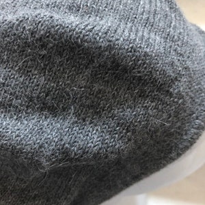 Grey Scottish Tam, Grey Highlander Bonnet, Grey Alpaca Beret, Marl Grey Hat, Men's Grey Tam, Unisex Grey Knit Beret, Women's Grey Tam image 10