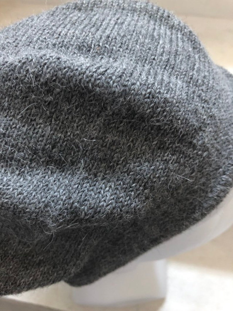 Grey Scottish Tam, Grey Highlander Bonnet, Grey Alpaca Beret, Marl Grey Hat, Men's Grey Tam, Unisex Grey Knit Beret, Women's Grey Tam image 10