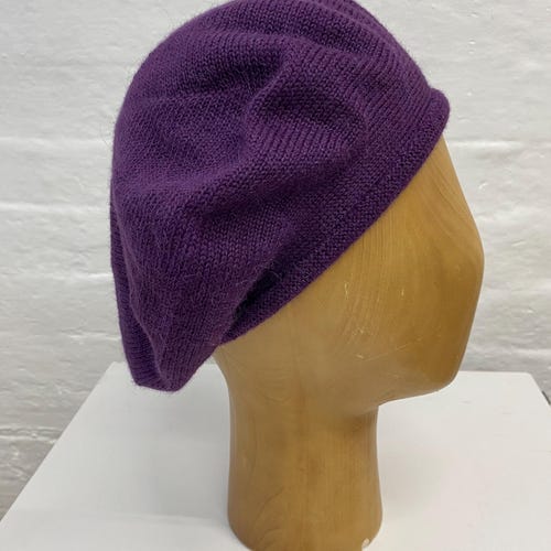 Purple Alpaca Beret, Purple Knitted Beret, Purple Tam  display picture 3