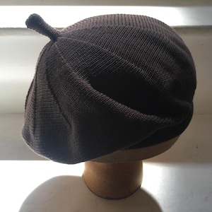 Vintage Summer Tompkins Collection Chocolate Brown Wool Beret Hat Paris Chic Chocolate Brown Beret – Soft Suede Look | French Beret® main image 2