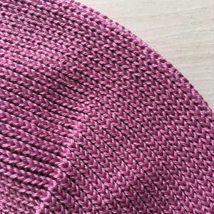 Pink cotton beret, lilac cotton tam, mauve beret, pink vegan beret, vegan tam, lilac knitted beret, women's cotton beret, women's cotton tam image 10